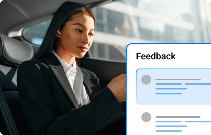 Illustration of feedback system for automotive services